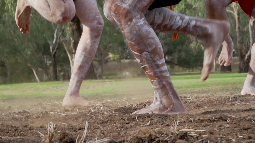 aboriginal dancing in slow motion, just the feet  Royalty-Free Stock Footage #1072920368