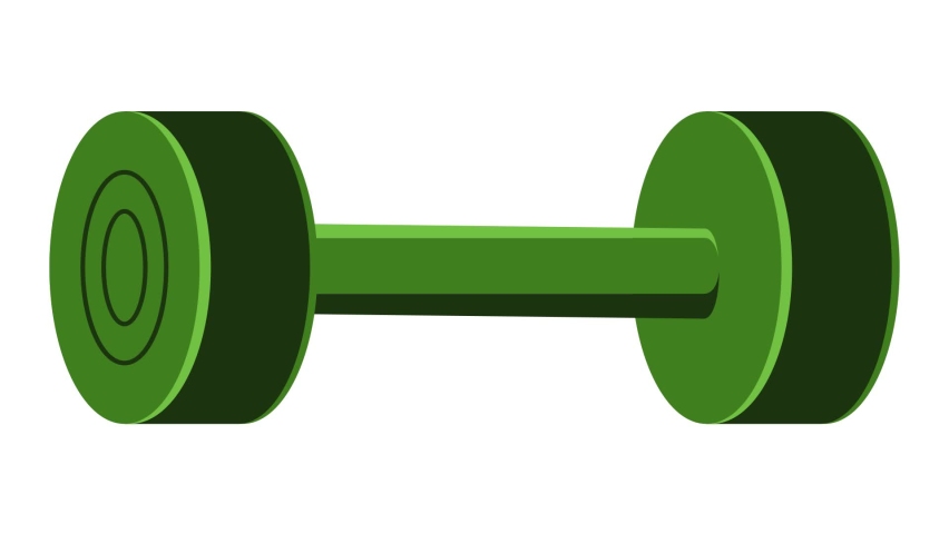 Exercise dumbbell icon animation cartoon object on white background