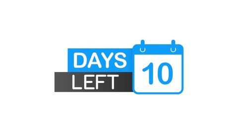 10 Days Left Label On White Stock Footage Video (100% Royalty-free ...