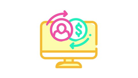 payment for new customer color icon animation