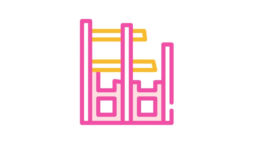 building contruction color icon animation