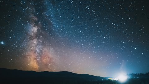 Panoramic Time Lapse Milky Way Galaxy Stock Footage Video (100% Royalty ...