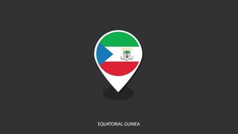 Vector motion of Equatorial Guinea flag icon look like check-in icon on black background.