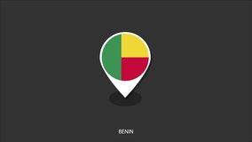 Vector motion of Benin flag icon look like check-in icon on black background. - Powered by Shutterstock - Get 15% off with code: PIKWIZARD15