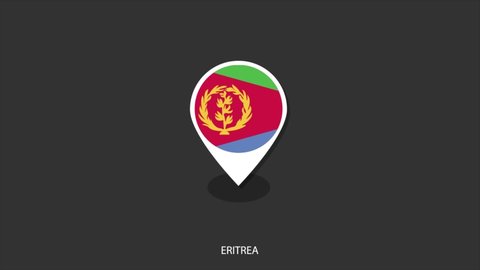 Vector motion of Eritrea flag icon look like check-in icon on black background.