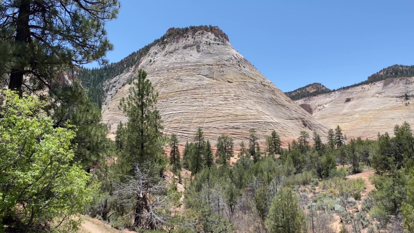 Checkerboard Mesa at Zion National Park, along the Zion-Mt. Carmel Scenic Highway in Utah