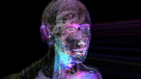 Medical Technology concept-Human Body Scan.   Biometric Scan of Human Anatomy with  Infographics. Futuristic concept of Artificial Intelligence Human Body scanner 3D animation.  - Powered by Shutterstock - Get 15% off with code: PIKWIZARD15