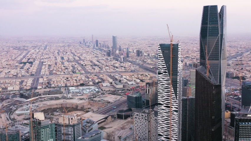 Aerial view of the Riyadh, SAUDI ARABIA	 | Shutterstock HD Video #1073027051