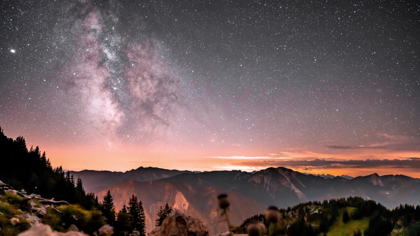 milky way moving across the horizon in some stunning timelapse.