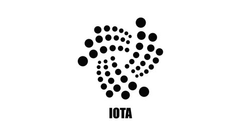 Iota icon animation isometric black object on white background