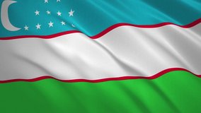 Uzbekistan . Waving Flag Video Background