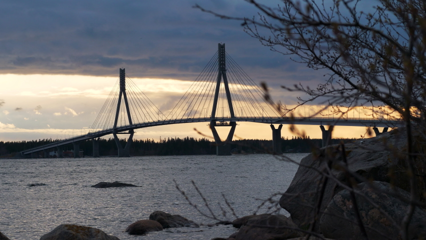 Replot Bridge, Longest Bridge of Finland, Low Angle, Long Shot