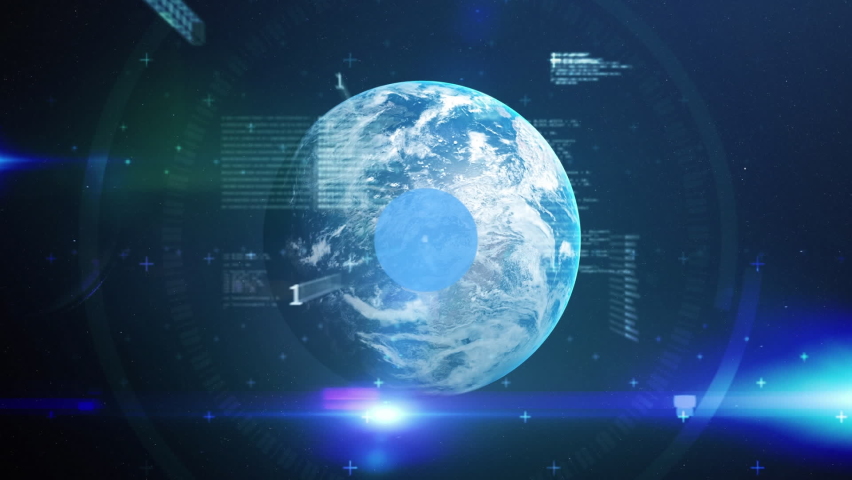 Animation of globe with robot's hand, data processing and network of connections. global connections and technology concept digitally generated video. - Powered by Shutterstock - Get 15% off with code: PIKWIZARD15