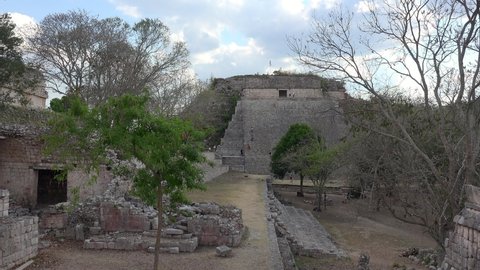 Great Pyramid in the ancient Mayan city of Uxmal. Yucatan, Mexico