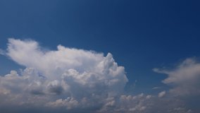  Sunny blue sky with light clouds. Beautiful clouds flying in the air. Time-lapse. Atmospheric weather phenomena. 4K
R