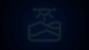 Glowing neon line Drought icon isolated on black background. 4K Video motion graphic animation .