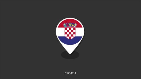 Vector motion of Croatia flag icon look like check-in icon on grey background.