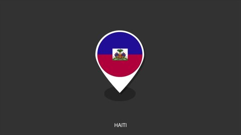 Vector motion of Haiti flag icon look like check-in icon on black background.