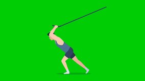 Sports men's green screen video animation