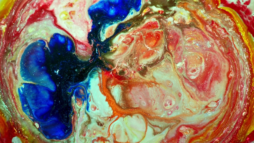 Abstract Water Paint Diffusion Explode Art. It is made with organic watercolor paint, milk and soap. A chemical reaction between milk and soap.Artistic ink mixture and colorful surreal shapes.