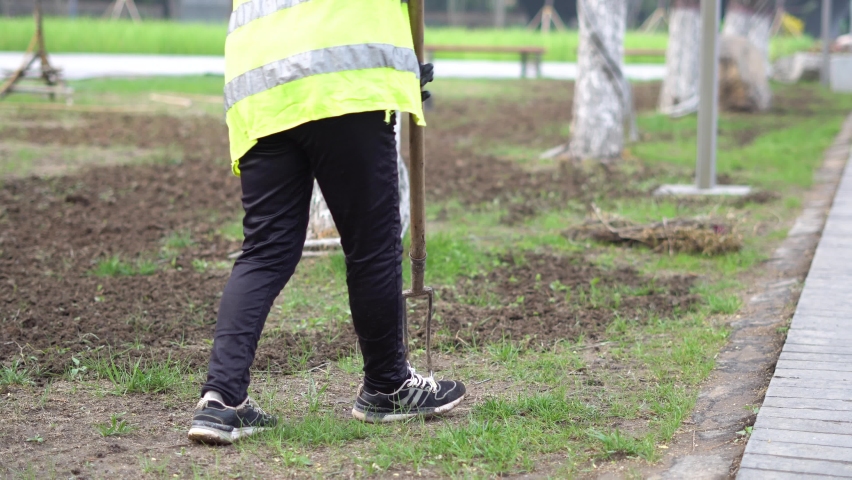 Lawn weeding and greening of sanitation workers
