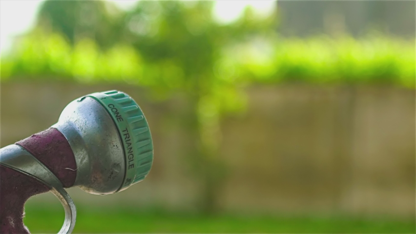 Close up detail of Slow motion sprinkler