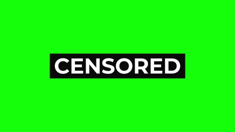 Censored Banner Animation on Black Background and Green Screen