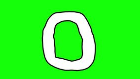Illustration of letter O on green background