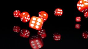 Dice dropping and bouncing in slow motion. Сlose-up. - Powered by Shutterstock - Get 15% off with code: PIKWIZARD15