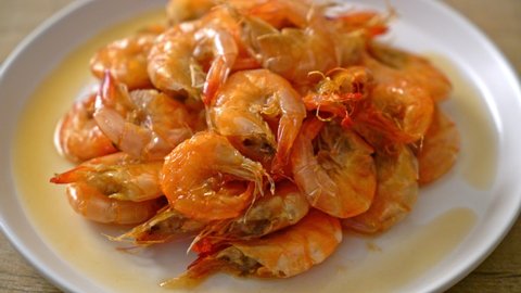 Sweet shrimps is Thai dish which cooks with fish sauce and sugar - Asian food style