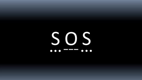 SOS Morse code text illustration animation concept, ideal for education