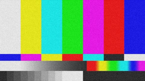 Beautiful color animation. A typical TV grid. No signal. Seven colors of the rainbow