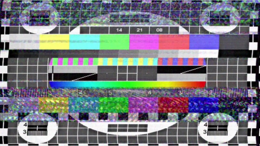 No signal old vintage TV. Static color noise. Glitch Error Video Damage. Bad interference. Broken antenna. Distortion and Flickering, analog TV signal. Vertical color bars Royalty-Free Stock Footage #1073226731