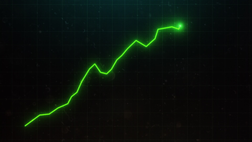 Market Recovery Concept. Successful growth trend Green line graph going Up. Financial data and diagrams. For stock market increase,rising financial data, Investment growth after Covid19 pandemic Royalty-Free Stock Footage #1073226734