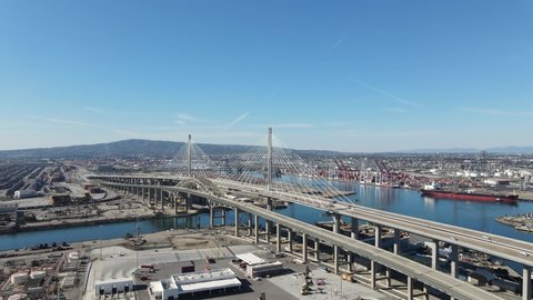San Pedro California Bridge that connects to Long Beach