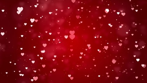 Red Romantic hearts bokeh Seamless loop background 4K Animation. for Valentines Day or Mothers Day holiday. motion graphics project. wedding, February 14th, romance, love, mothers day.