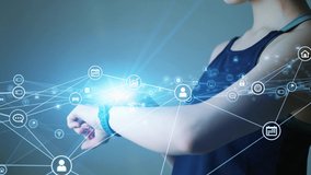 Wearable computing concept. Internet of Things. Communication network. - Powered by Shutterstock - Get 15% off with code: PIKWIZARD15