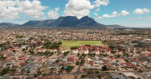 Cape Town Flying Over Buildings Drone Footage, South Africa.