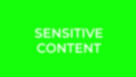 Sensitive Content Concept Text Animation on Black Background and Green Screen