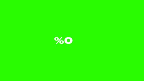 Percent counter from 1 to 100 percent. If needed freeze frame at any percent to get what number needed. Changing color from white to orange. Green screen percet number rising