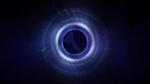 Abstract background 3D animation shiny blue futuristic round geometry object transforms in space, loop. Great for scientific, technological, industrial, futuristic, sci-fi illustrations, etc.