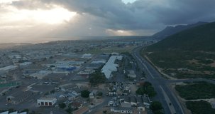 Cape Town Flying Over Buildings at Sunset - 4K Drone Footage, South Africa.