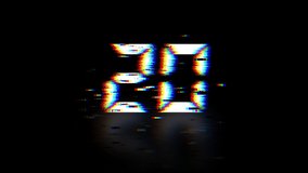Glitch interference countdown numbers from 20 to 1 new dynamic holiday retro joyful colorful vintage. Number Glitch Effect Style for Countdown. digital clock on futuristic technology. green screen - Powered by Shutterstock - Get 15% off with code: PIKWIZARD15