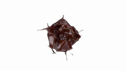 4K Chocolate Splashing Explosion Slow Motion - Alpha channel included in the end of the clip