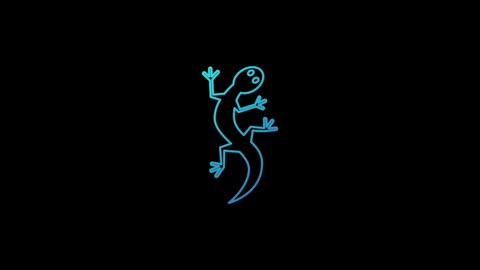 Lizard Gradient Outline Icon, 4K Ultra Hd Video Motion Graphic Animation.
