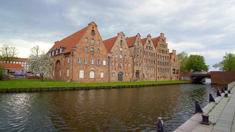 The historic buildings in the city center of Lubeck - a Unseco World Heritage Site - LUBECK, GERMANY - MAY 11, 2021