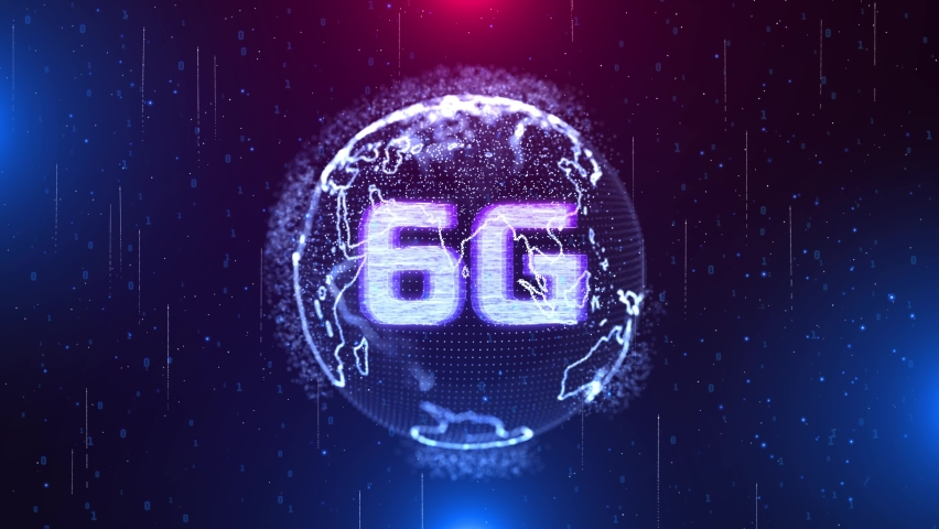6G hi speeds connection futuristic abstract digital technology loop background Earth Globe. Social Network Connection, Technology Network Digital Data Connection Animation, internet of things IOT Royalty-Free Stock Footage #1073402078