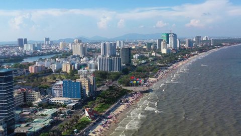 Vung tau , Vietnam - 1 May 2021 : Vung Tau city skyline panorama