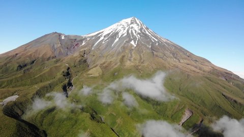 Dramatic view of the second highest volcano in New Zealand - Taranaki, New Zealand