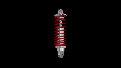 Car Jumping Spring, Shock Absorber With Alpha Channel, It can be used as an overlay in the car and automotive manufacturing presentations, Car engine videos, etc.
